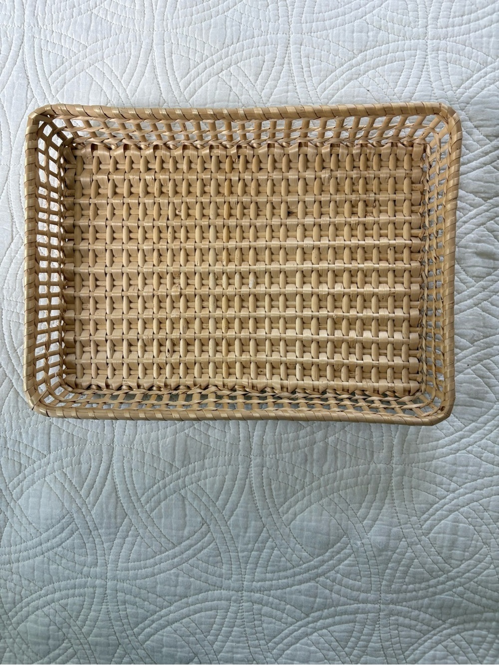 Straw Tray Rectangle Basket